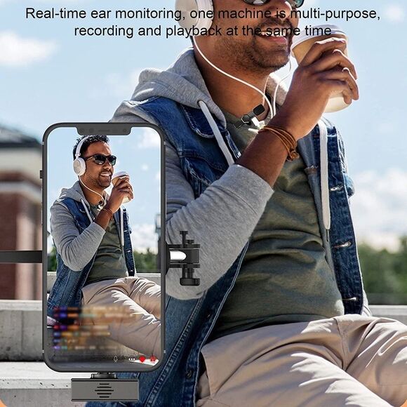 Blogger Wireless Microphone with Noise Canceling for Smartphone Mini Plug&Play - Picture 3 of 6